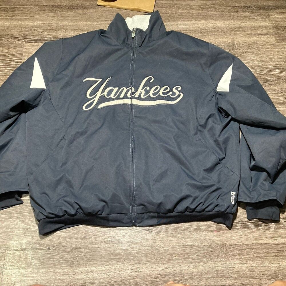 New York Yankees Majestic Dugout Bomber Jacket Size XXL Fleece Lined MLB